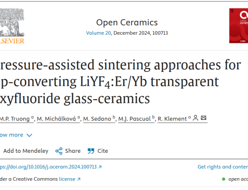 New Publication: Pressure-Assisted Sintering for Advanced Glass-Ceramics